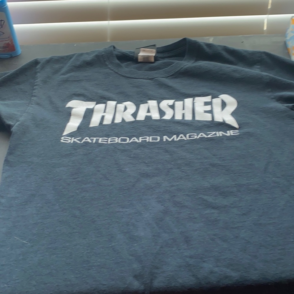 Black and white thrasher skateboard magazine shirt